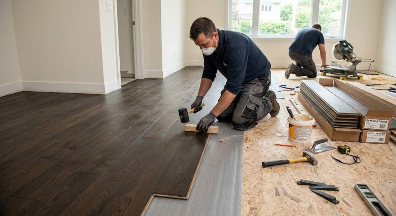 Dark Wood Floor Installation in Frederick, MD