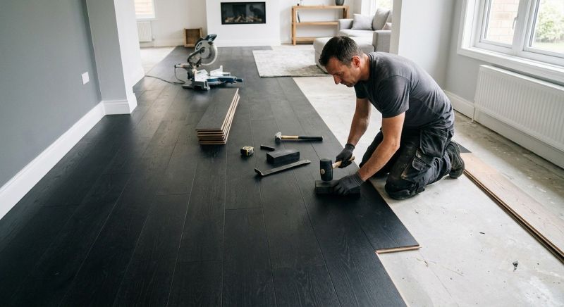 Dark Wood Floor Installation in Frederick, MD